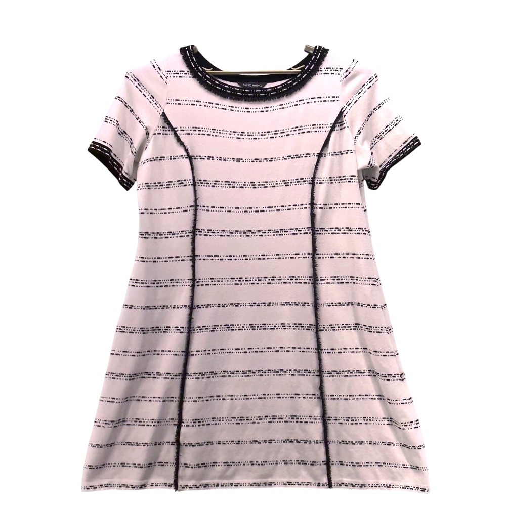 Ming Wang Fit And Flare Dress‎ Cream Black 1X